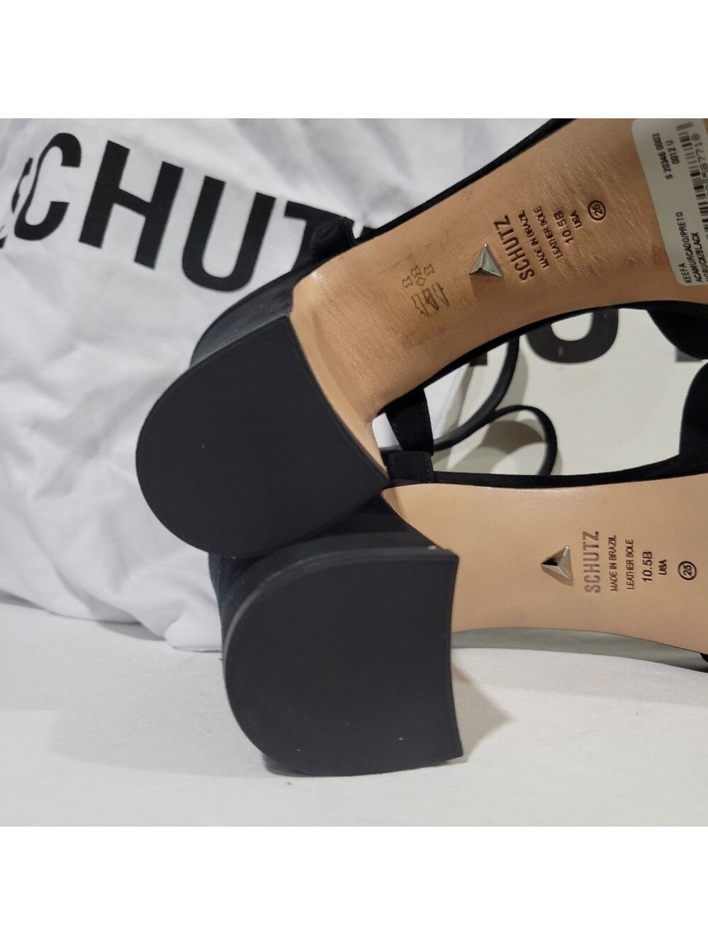 Schutz Keefa Platform Sandal Heels Black Sz 10.5 - Picture 10 of 10